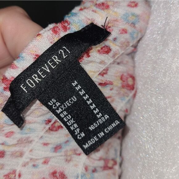 Forever 21 Floral Cold Shoulder Crop Top - Picture 4 of 9